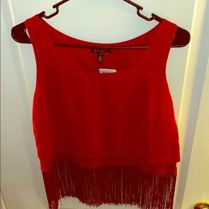 Jessica Simpson crop top w/fringe size M